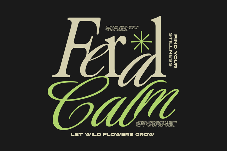 Feral Calm Typography Lettering Quotes T-shirt Design
