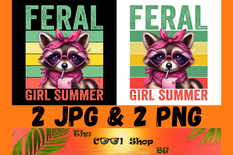 Feral Girl Summer Png, Feral Png, Summer Png Designs example image 1