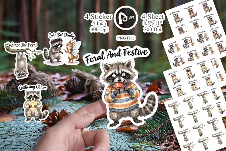 Feral Raccoon Chaotic Whimsigoth Sticker
