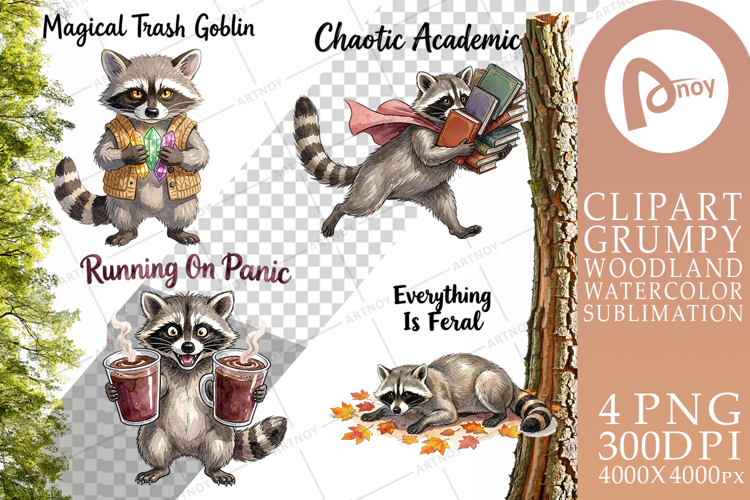Feral Raccoon Whimsigoth Sublimation