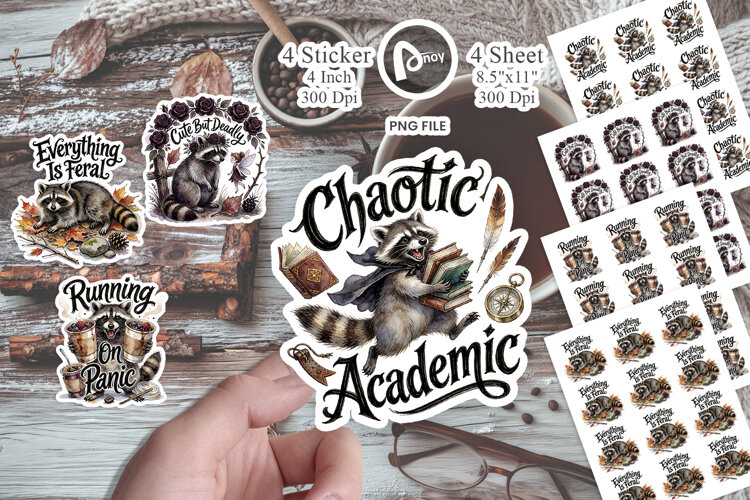Feral Raccoon Chaotic Sticker example image 1
