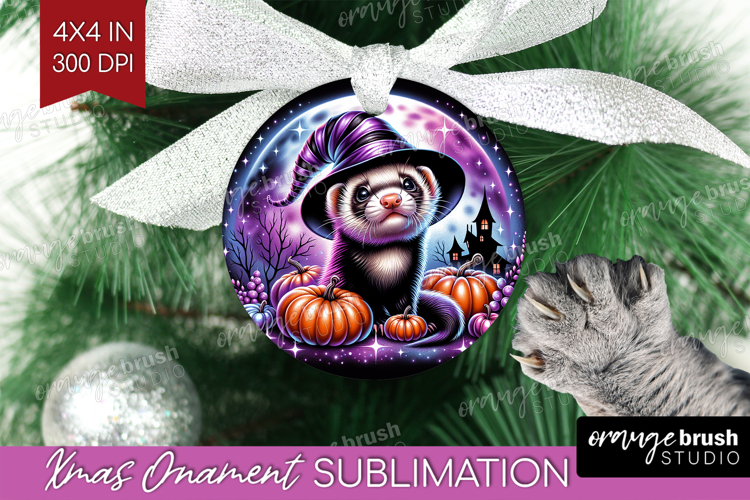Ferret Halloween Ornament PNG Cute Animal PNG Sublimation