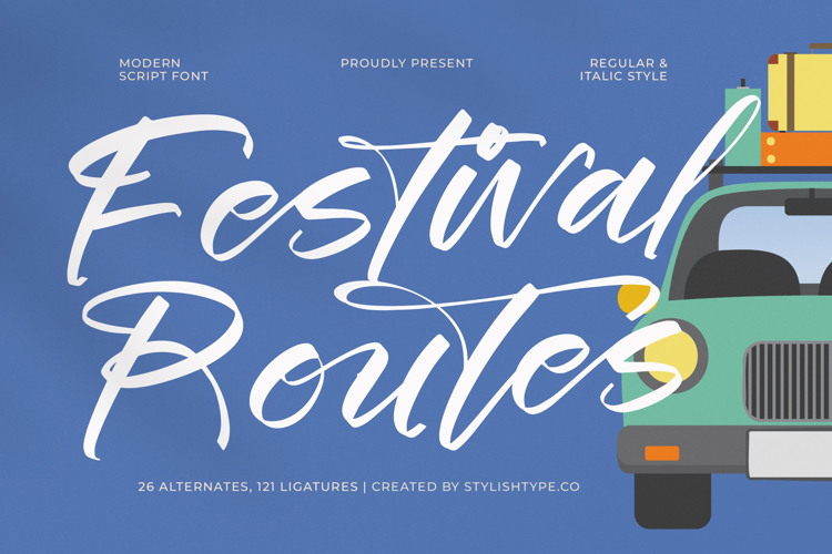 Festival Routes - Modern Script Font
