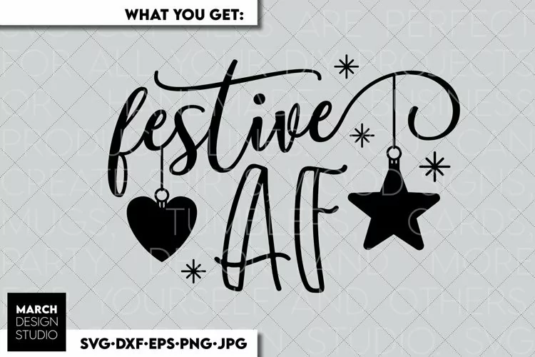 Christmas Festive AF Shirt Design Ornaments