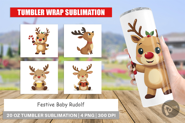 Tumbler Festive Baby Rudolf