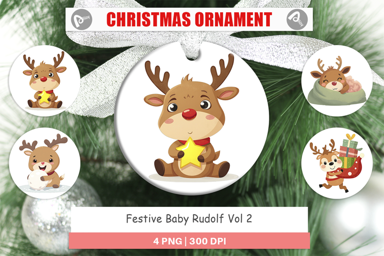 Ornament Festive Baby Rudolf