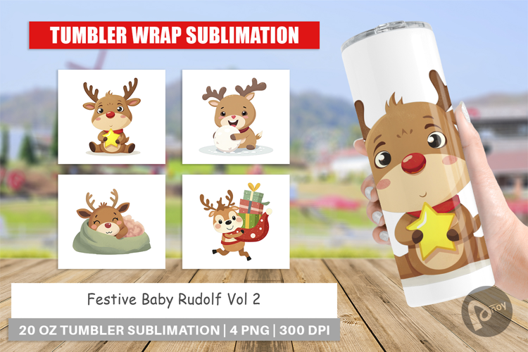Tumbler Festive Baby Rudolf