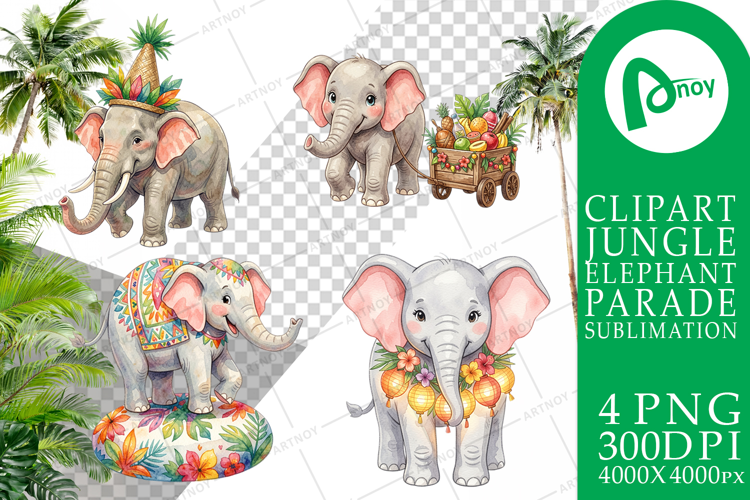 Festive Carnival Elephant Sublimation