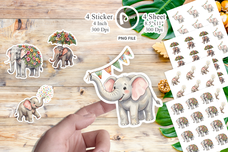 Festive Carnival Elephant Sticker