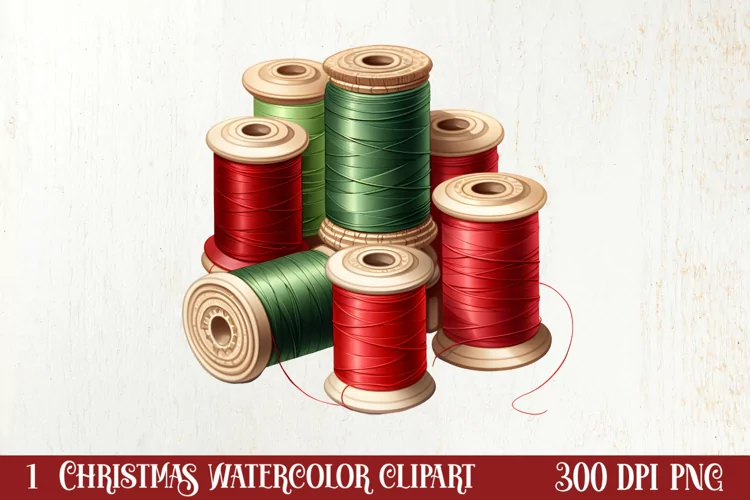Festive Christmas Sewing Clipart , Christmas PNG