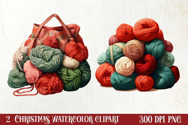 Festive Christmas Sewing Clipart , Christmas PNG