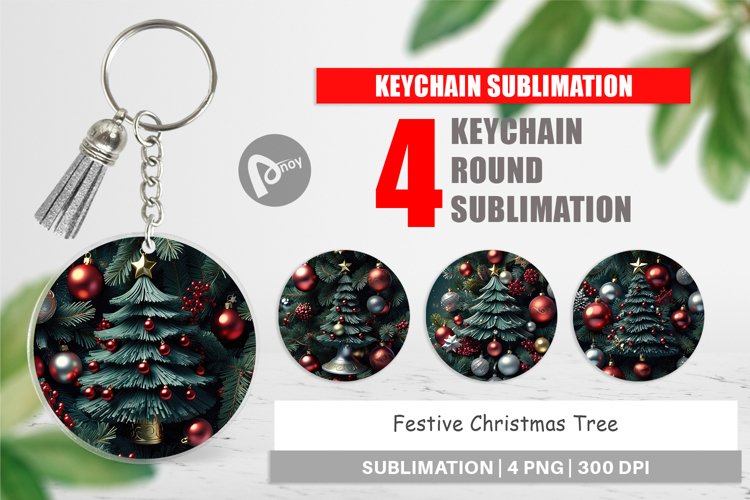 Keychain Festive Christmas Tree