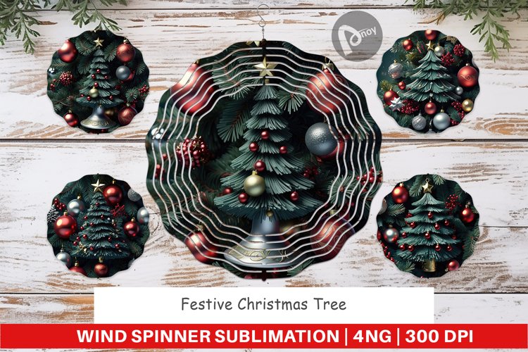 Wind Spinner Festive Christmas Tree