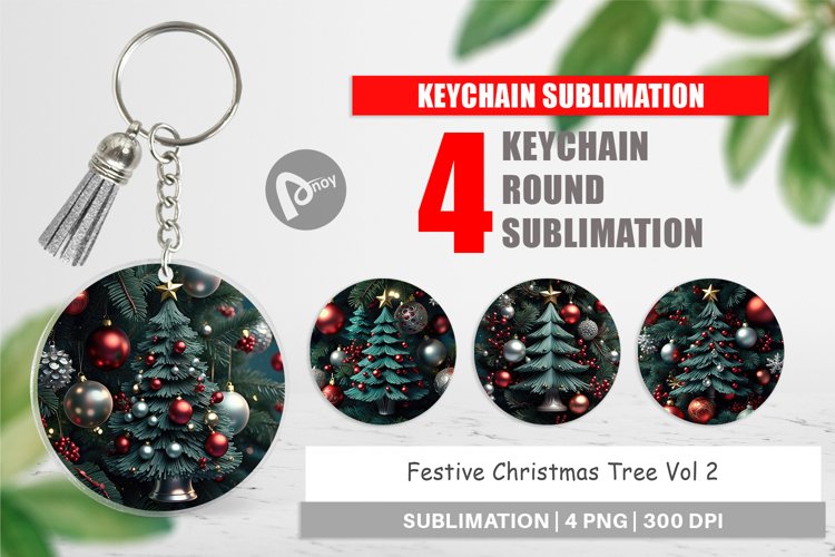 Keychain Festive Christmas Tree