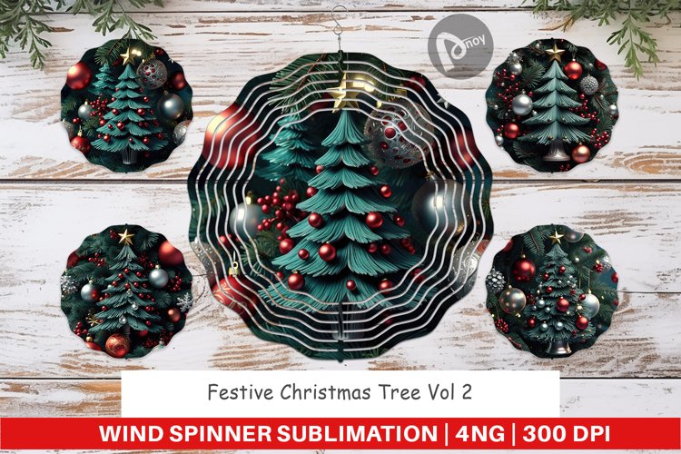 Wind Spinner Festive Christmas Tree