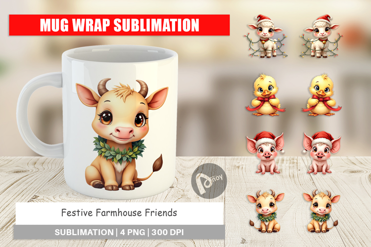 Festive Farmhouse Friends Mug Wrap