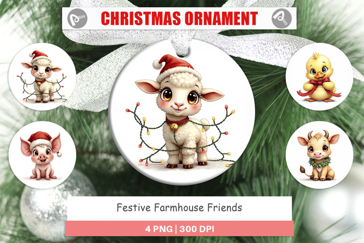 Festive Farmhouse Friends Ornament