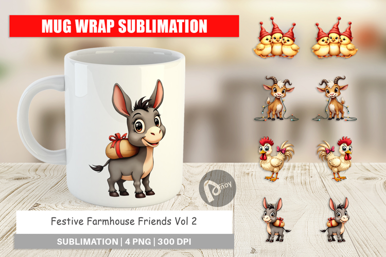 Festive Farmhouse Friends Mug Wrap