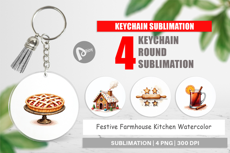 Festive Farmhouse Kitchen Keychain