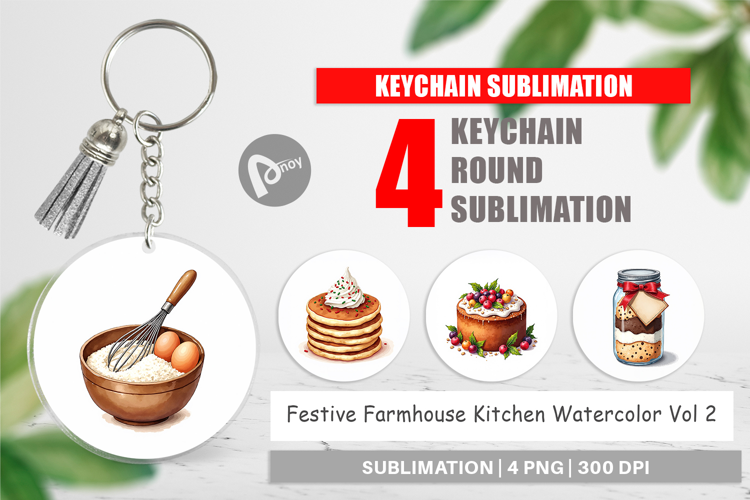 Festive Farmhouse Kitchen Keychain
