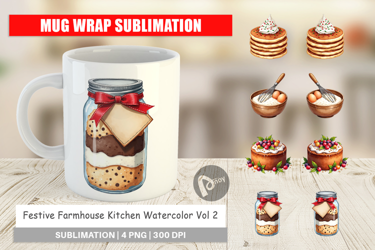 Festive Farmhouse Kitchen Mug Wrap