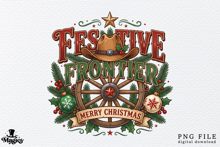 Festive Frontier Western Christmas Sublimation