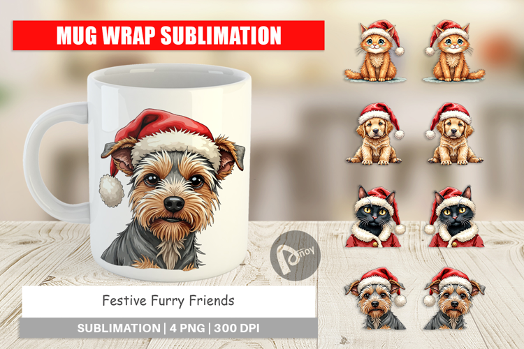Festive Furry Friends Mug Wrap