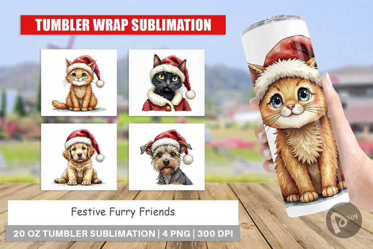 Festive Furry Friends Tumbler example image 1