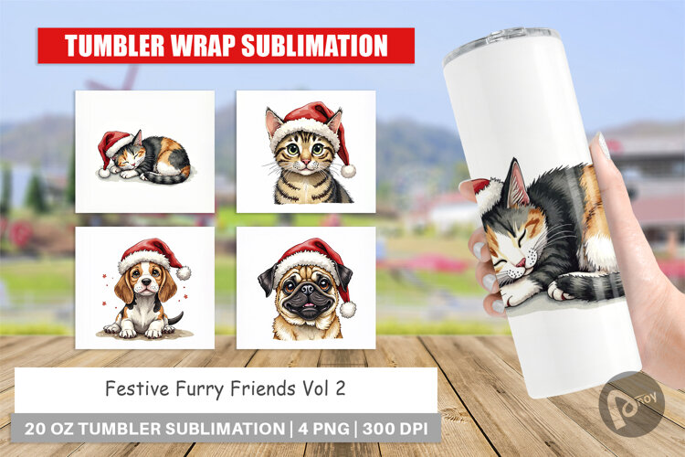 Festive Furry Friends Tumbler example image 1