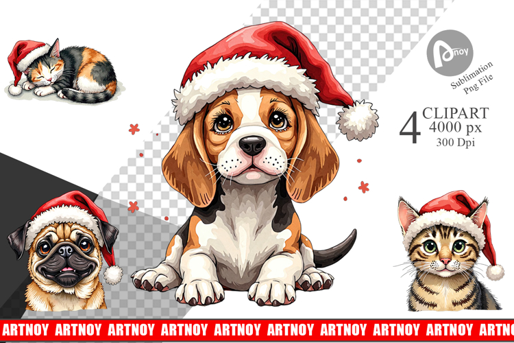 Festive Furry Friends Clipart
