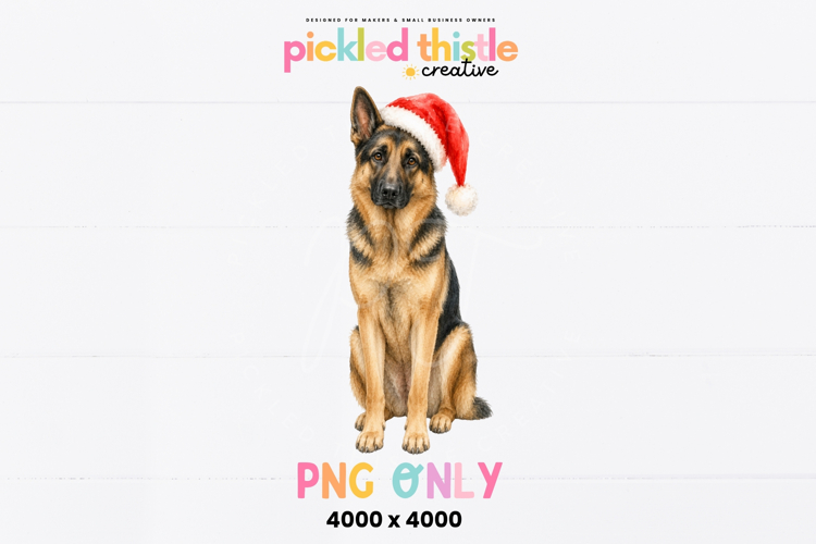 German Shepherd Christmas PNG