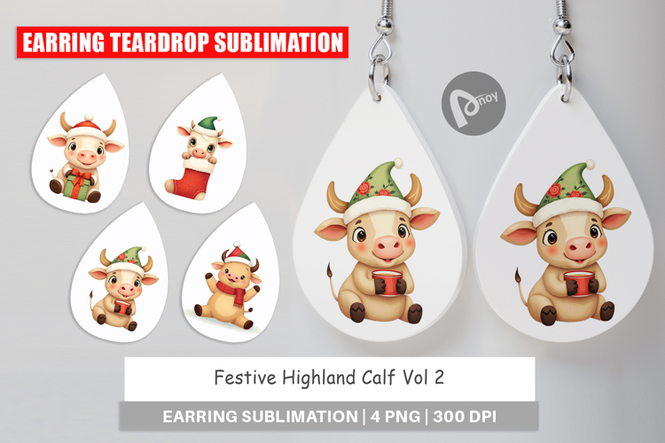 Earring Festive Highland Calf