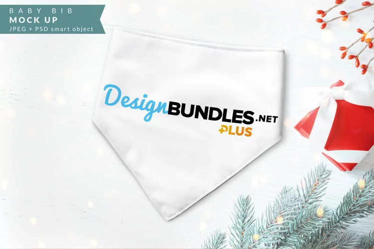 Festive Holiday Mock up | Baby Bib