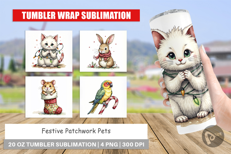 Festive Patchwork Pets Tumbler