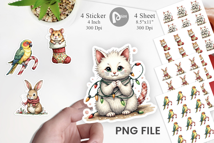 Festive Patchwork Pets Sticker