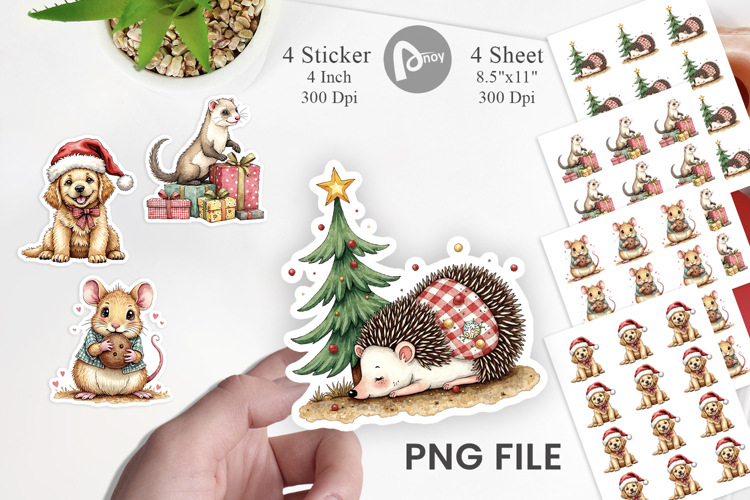 Festive Patchwork Pets Sticker