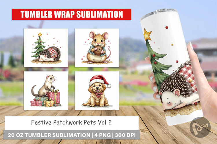Festive Patchwork Pets Tumbler