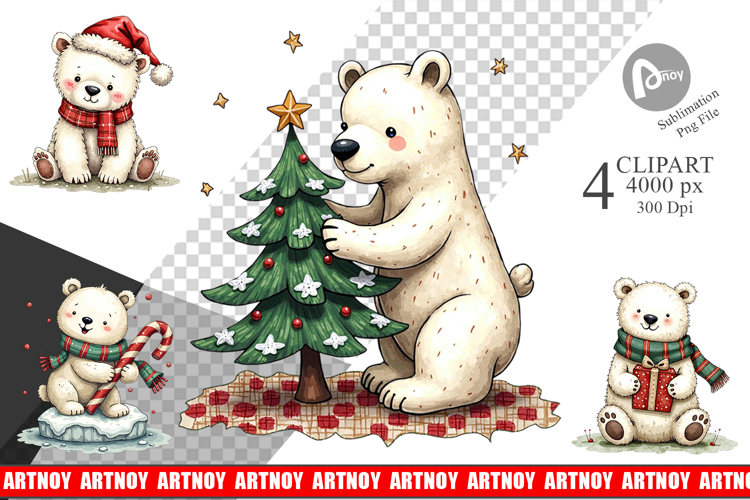 Festive Polar Wonders Clipart