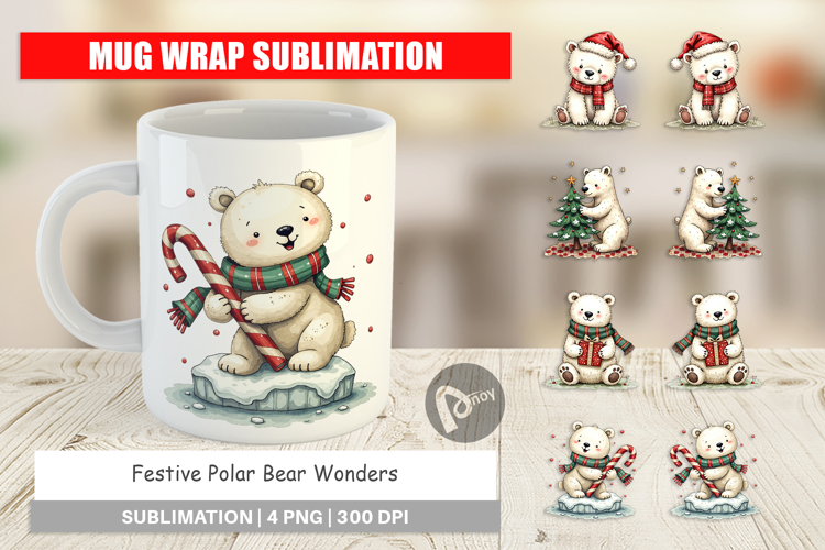 Festive Polar Wonders Mug Wrap