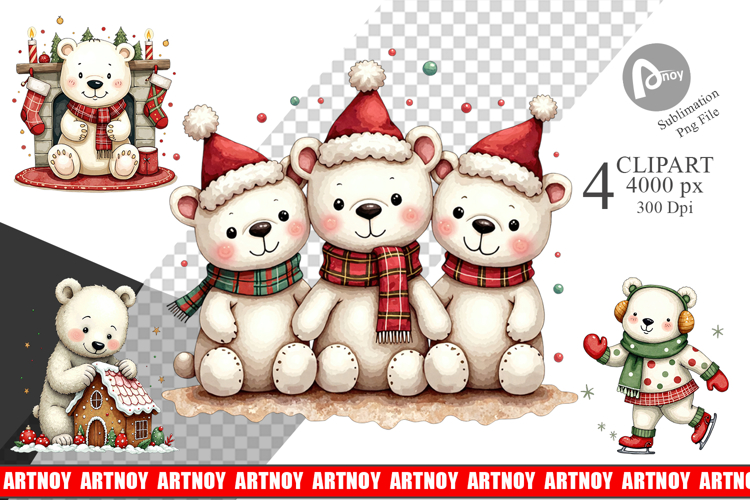 Festive Polar Wonders Clipart