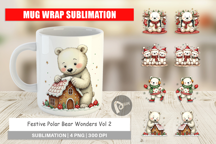 Festive Polar Wonders Mug Wrap