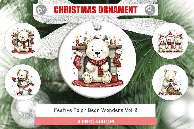 Festive Polar Wonders Ornament example image 1