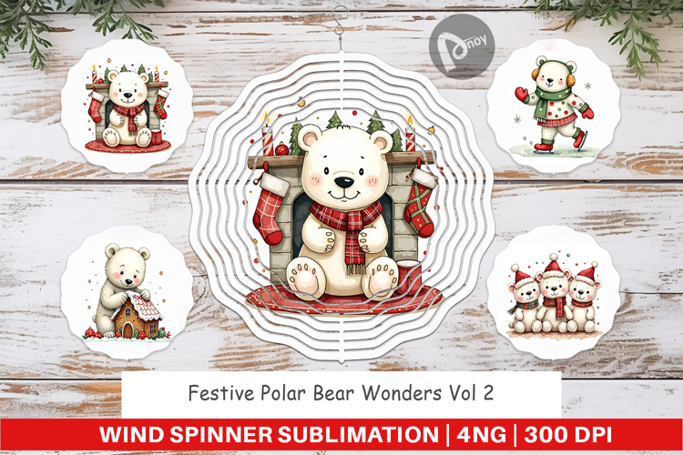 Christmas polar bear clipart Image 5