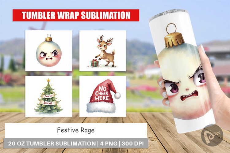Tumbler Watercolor Festive Rage