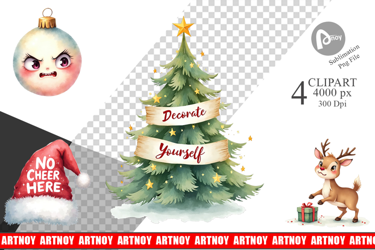 Christmas Watercolor Clipart Image 4