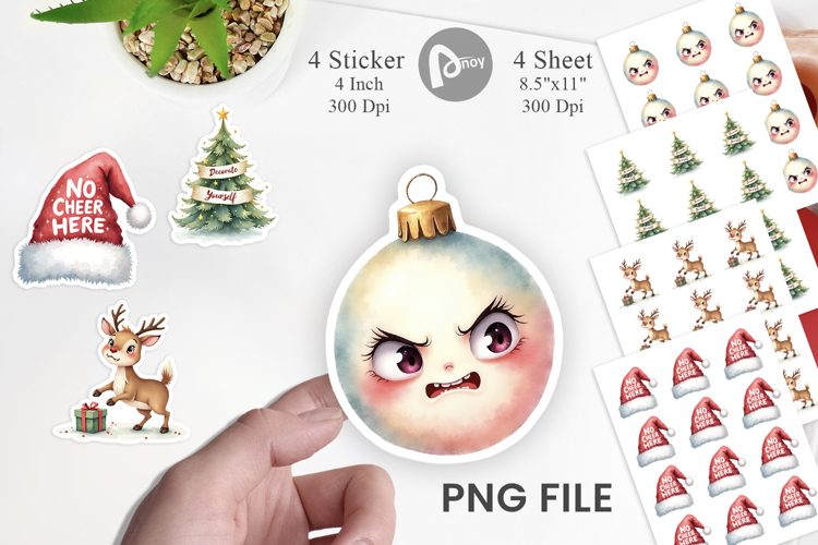 Sticker Watercolor Festive Rage