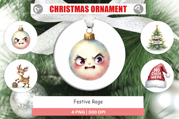 Ornament Watercolor Festive Rage