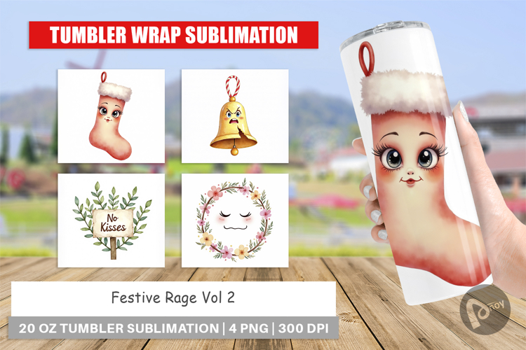 Tumbler Watercolor Festive Rage