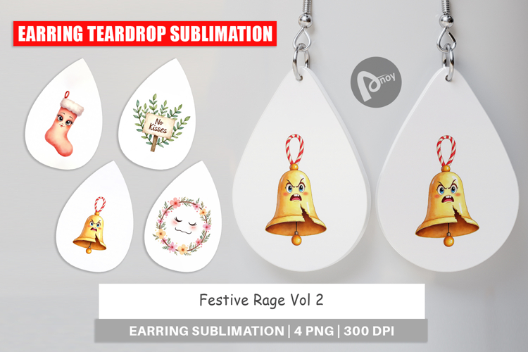 Earring Watercolor Festive Rage