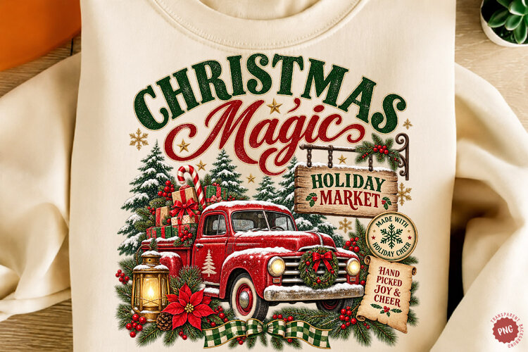 Festive Retro Christmas PNG example image 1